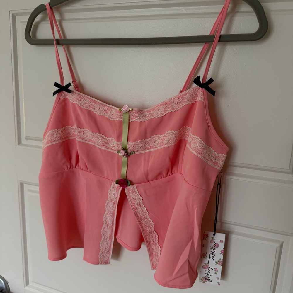 NWT Betsey Johnson x f21 Rosette Cami Mini Skirt Set sz M coquette balletcore - Picture 5 of 10
